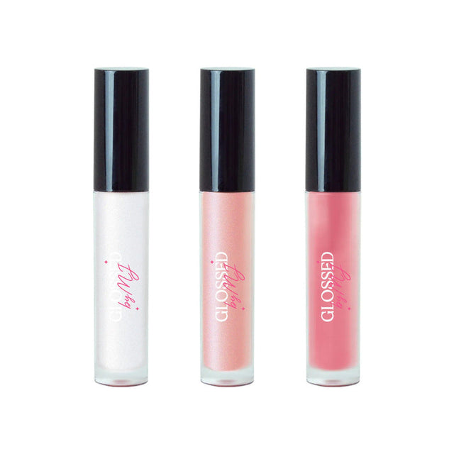 The Everyday Trio by Glossed by MJ - Vanilla, Peachy and Rosey high-shine lip glosses